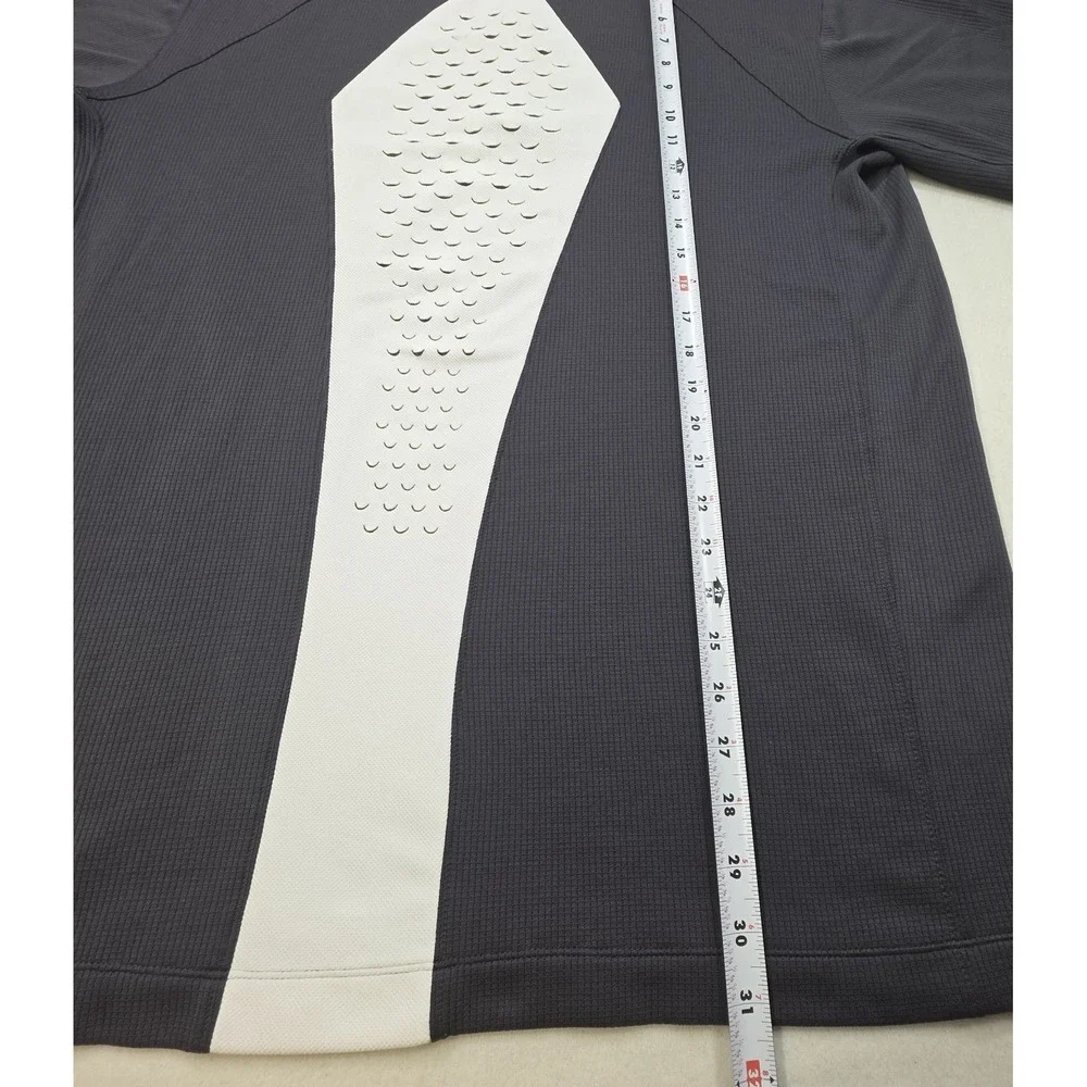 Vintage Nike Golf Polo Shirt‎ Mens XL FISH SCALES BACK VENT Gray White  1/4 Zip